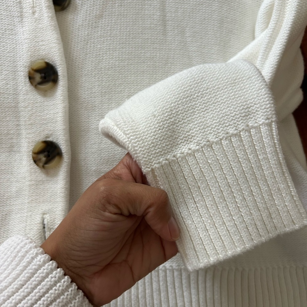 Quince Ivory Button-Up Cardigan - Picture 4 of 7